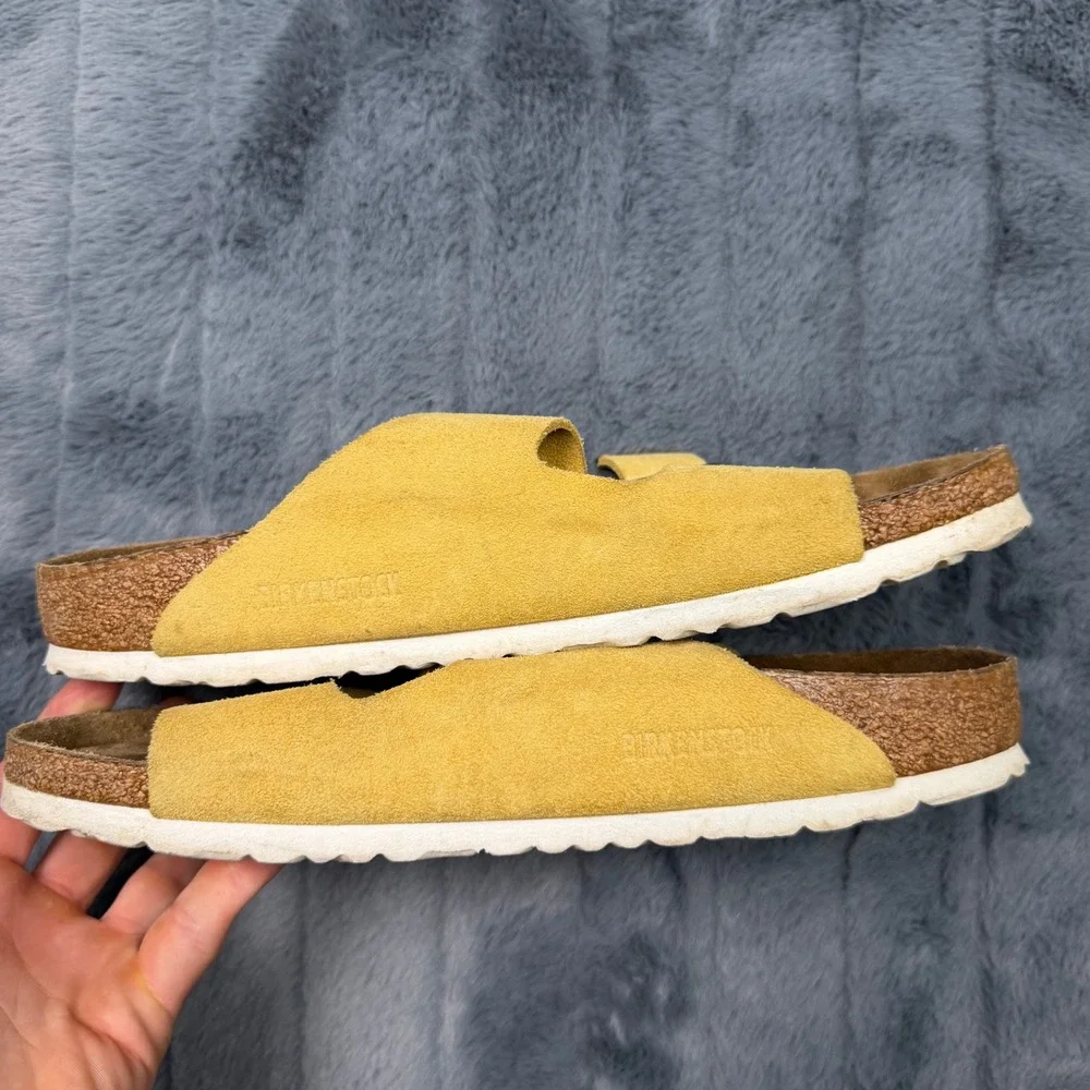Birkenstock Zurich Yellow Suede Slide Sandals Men 9 Women 11 EU 42
